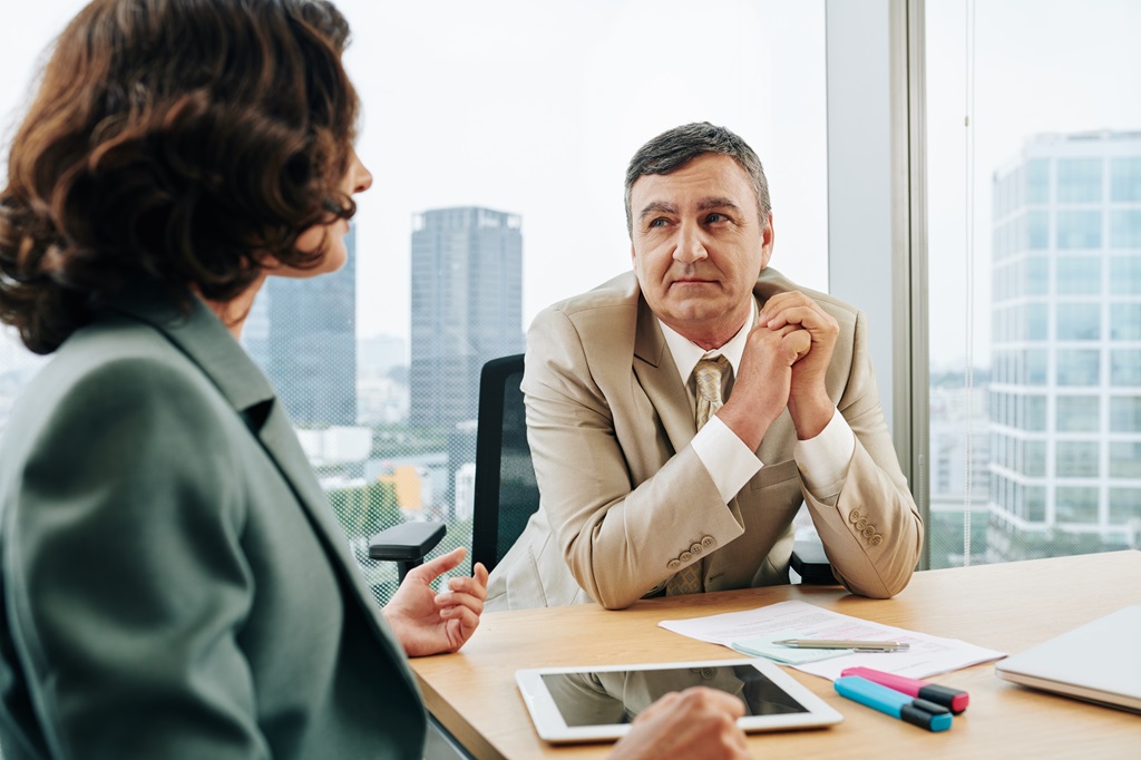 employee talking with her boss