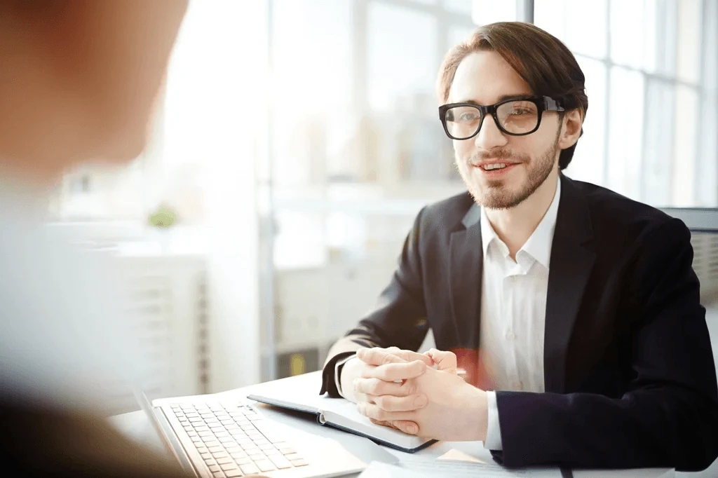 confident it job applicant speaking during an interview